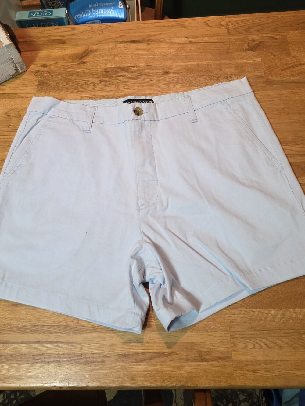 Men's 38 US Polo Assn Activate/Stretch Shorts - 5" Drop - Baby Blue